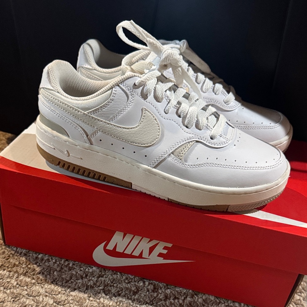 Nike White and Tan Sneakers